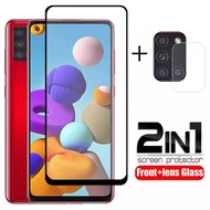 Code Inc99lle Baht 2in1 Samsung galaxy A31 Camera Lens Film + Full Screen Glass With Black Edges Edg