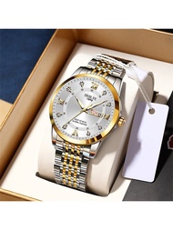 Đồng hồ đeo tay thạch anh mặt tròn dây thép mới DEBLVE dành cho nam nữ, đồng hồ bấm giờ có lịch phát