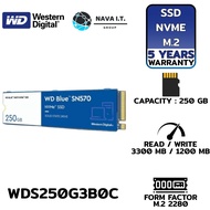 SSD (เอสเอสดี) 250GB WD BLUE SN570 NVMe M.2 2280 (WDS250G3B0C) ประกัน 5 ปี