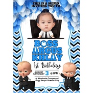 BABY BOSS Invitation Card 3R&4R size with Envelope and sticker free layout
