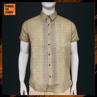 Obra ni Juan Inno fit (Regular Fit) Polo Barong With Embroidered- Natural (#2720)