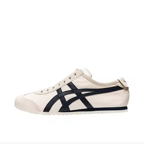Onitsuka Tiger MEXICO 66 Men's and Women's Skateboarding Shoes, Stability, Daily Sneakers, White/Bla
