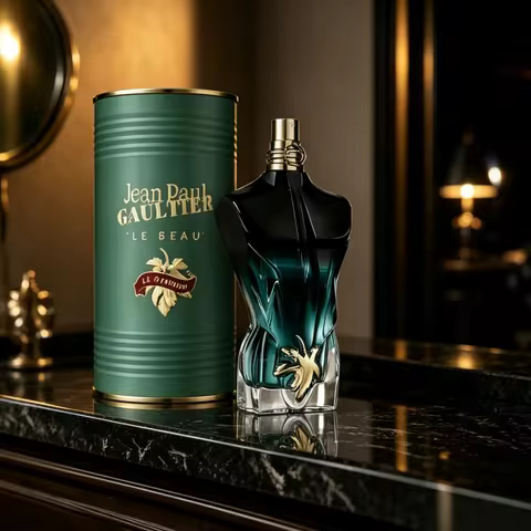 Jean Paul Gaultier 100ml Le Beau Le Parfum Eau De Parfum for Men, Long-Lasting Green Woody Fragrance