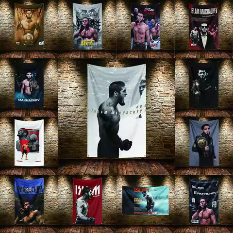 Islam Makhachev Custom Boxer Flag Fan‑Tribute Banner Unique Wall Mantle Room Decor For Boxing Enthus