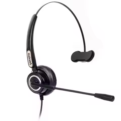 VoiceJoy Call Center Phone Systems Mono Headset RJ9 Plug for AVAYA 4610 2410 Aastra 6753i 6755i 6757