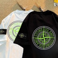 READY STOCK Stone Island Logo Premium Cotton T-Shirt Stone Island Classic Print Design Short Sleeve 