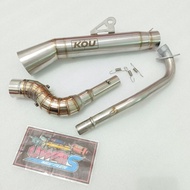 Open spec KOU pipe Daeng4 1set Canister+BIG elbow pipe for xrm 125 110 100 wave fury rs smash 100 11