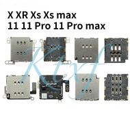 Sim Card Reader Holder Slot Tray Socket For IP X XR XS 11 Pro Max Sim Reader Flex Cable Repair Parts