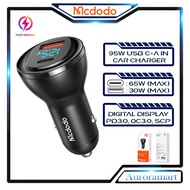 Mcdodo 65W+30W In Car Charger Adapter Super Fast Charging Usb A Usb C Type C Pd Charger Phone Charge