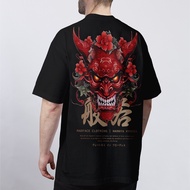 2026 South Korea T-SHIRT MADFACE Japanese Mask Hannya T-shirt 100% Cotton Men's Clothing Street Styl