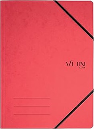 VON Pack of 5 Document Folders A4 with Elastic Closure, Cardboard, for 150 Sheets, by Leitz, Lightwe