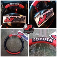 J&P 188 Store Toyota TRD Black Red Steering Wheel Cover Can Fit 14.5 to 15 inch