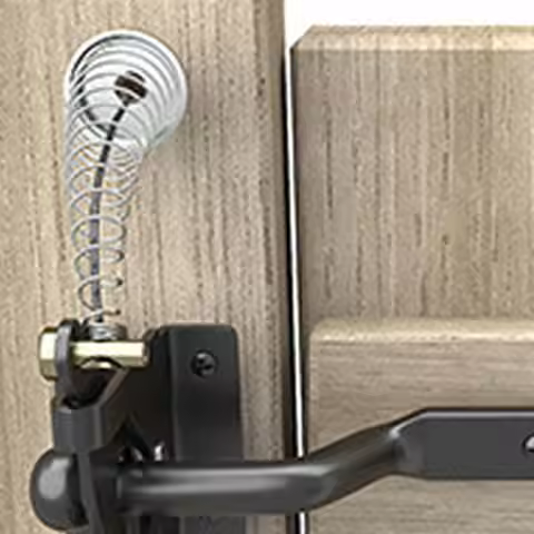 1 Set Adjustable Stainless Steel Gate Latch Pull For Outdoor Fence Gate Lock Spring Loaded Wood Meta