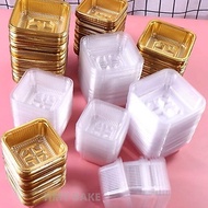 (50pcs/pkt) Food Grade Transparent Plastic Mooncake Packing Tray 50g/80g/100g/125g/150g