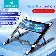 ♥【Readystock】 + FREE Shipping ♥ Hot Universal Portable Laptop Stand Mute Led Cooling Fan Adjustable Laptop Stand Tablet Support Notebook Stand Cooling Fan Pad Laptop Holder Base Stand For 11-17.3 Inch
