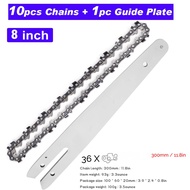 8Inch Steel Chainsaw Chains Electric Saw Accessory Replacement Chains For Electric Chainsaw Guide Plate Chains Power Too