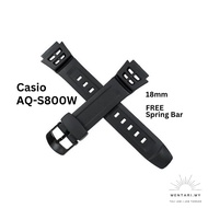 Tali PU AQ S800W sesuai untuk Casio AQ-S800W saiz 18mm Free Spring Bar