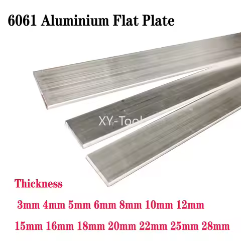 6061 Aluminium Flat Bar Plate Sheet Aluminium Alloy Plate Metal Solid Square Strip Thick 3/4/5/6/8/1
