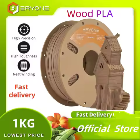 Eryone 1KG PLA Wood Premium Filament 3D Print, Real Wood Flour,Deep Light,wood pla filament,PLA Wood
