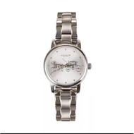 Coach Watch 100% original Womens Delancey Silver Watchband Silver surface 28MM watch ready stock