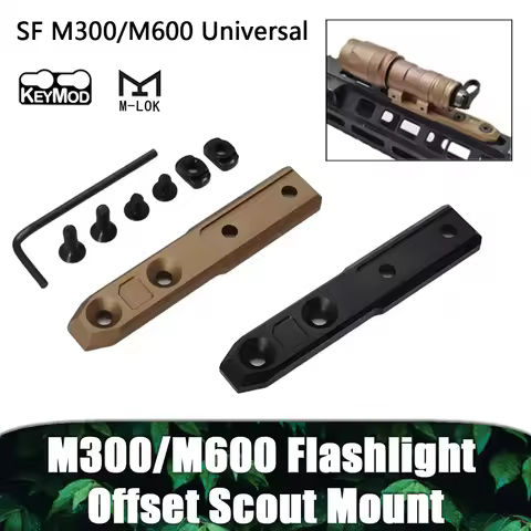 Tactical SF M300 M600 Flashlight Mount Scout Light Vertical Mount Fit M-LOK Keymod Airsoft LED Weapo
