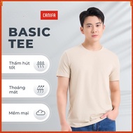 CANIFA MS25 8TS25A001 men's round neck T-shirt, regular form stretch cotton