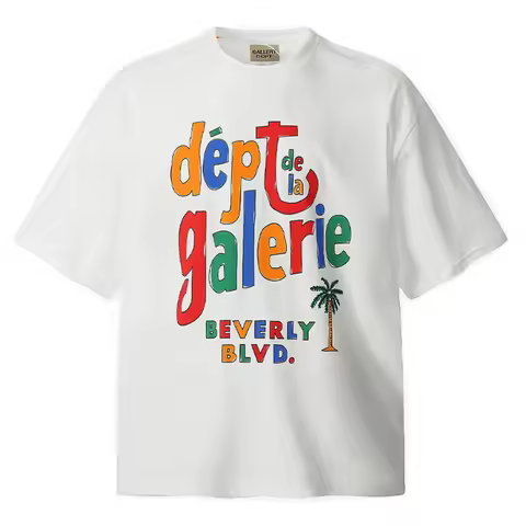 Men White and Black T-shirts T shirt Dept Gallery Dept Clothes Summer