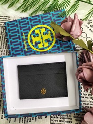 Tory Burch Emerson Leather Slim Card Case Wallet Card Holder + FREE BOX