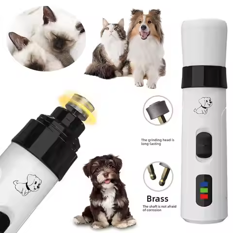 Pet Nail Polisher Dog Electric Nail Clipper Cat Charging Nail Clipper LED Nail Clipper Set Pet Beaut