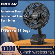 10000mAH Opolar Fan  Portable Fan Strong Wind USB Fan, Desktop Fan, Stroller Fan or Clip Fan,10000 m