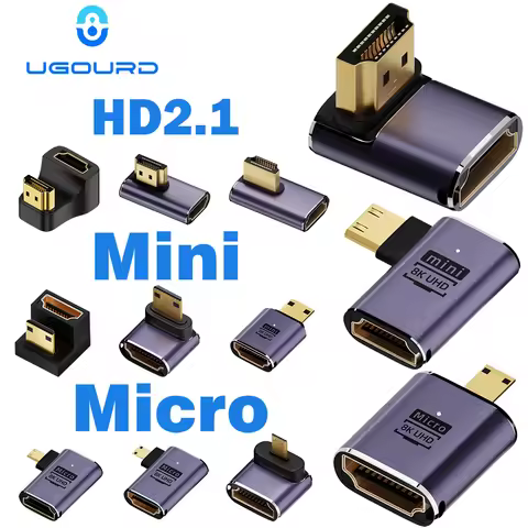 HDMI-compatible Cable Adapter mini micro hdmi to HDMI 2.1 Converter 48Gpbs 8K60HZ 4K120HZ for HDTV P