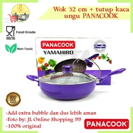 UNGU Wok marble 32cm Purple PANACOOK / wok glass lid 32cm / frying pan set