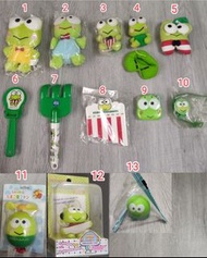 Keroppi 絕版 毛公仔 膠手錶 小擺設 風扇 玩具夾掛飾 太陽能搖擺公仔擺設