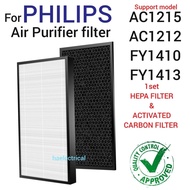 (1Set) Philips Air Purifier Hepa Filter & Carbon Filter For Philips AC1215 AC1212 FY1410 FY1413 1000
