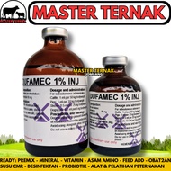 DUFAMEC 1% INJ 100 ML - Effective Scabies Flea Worm Medicine for Cows Goats Pigs Sheep Like Intermec