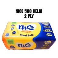 NICE TISSUE 500 SHEET 2 PLY, FACIAL TISSUE NICE250 SHEET 2 ply NICE 500 SHEET NEW PACKAGING