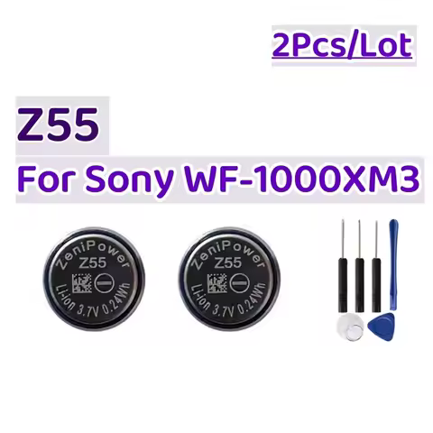 2pcs Z55 ZeniPower 1254 Replacement CP1254 Battery 3.7V For Sony WI-SP600N WF-SP700N WF-SP900 WF-100