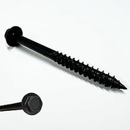 (25) 3/8” X 4” Black Hex Head Lag Wood Screws, Heavy Duty lag Bolts for Timber, Tree Houses, Fences 
