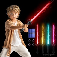 SANCO Light Up Sabers for Kids - 4 PCS 7 Colors Retractable Mechanical Claw Power Swords with FX Sou