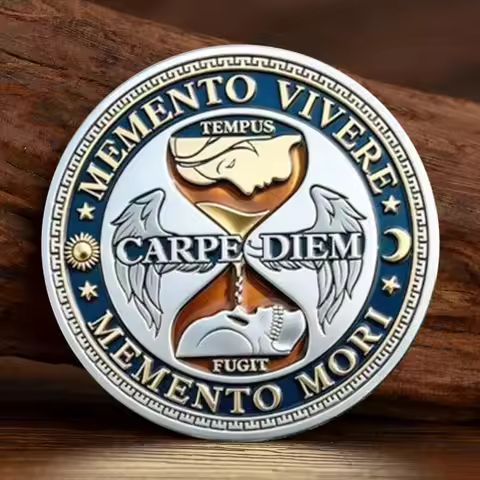 2D Memento Vivere Memento Mori Silvery Plated Commemorative Coin Death Is Certain Life Is Not Collec