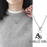 Retro Punk Love Pendant Necklace Metal Thick Chain Hip Hop Choker for Women Jewelry Accessories A HE