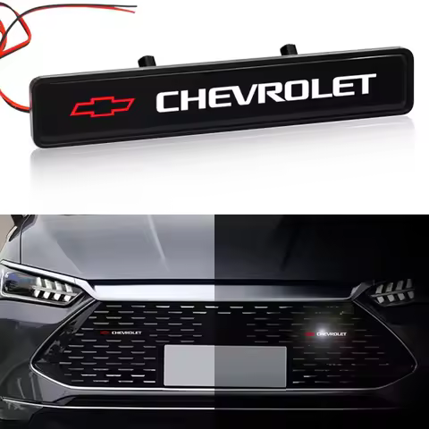 1Pcs Car Decorative Light LED Front Hood Grille Emblem Badge Decor for Chevrolet Lacetti Captiva Ave