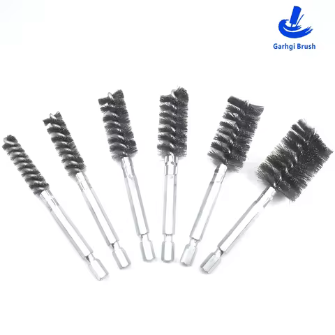 Wire Brush Drill Bore Cleaning Brush 1/4 Inch Hex Shank Power Drill Impact Driver Golf Shaft Cleanin