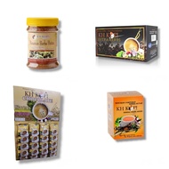 kopi kh chocolate  ● extra herbs  ● minuman herba hutan  ● kh kotak original