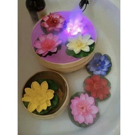 Lotus flowers in shampoo tubs, spa decorations, lotus flowers in feng shui bowls