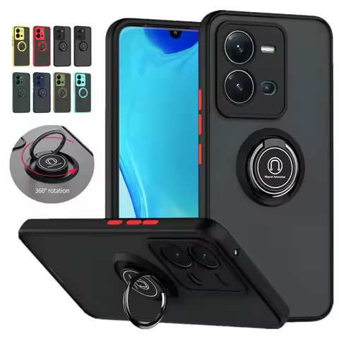 Armor Case For VIVO V29 Lite Y78 5G Y36 Y35 Y02 Y22 Y22S Cover Ring Magnetic Holder Stand Shockproof
