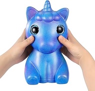 Ganjiang Jumbo Squishy Toys, Giant Animals Squishy Slow Rising Squeeze Toy, Fidget Toys, Stress Reliever, Adorable Decor for Home Office(Purple Unicorn)