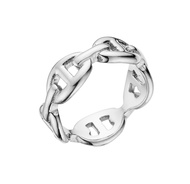 Minimalist Hollow Pig Nose Titanium Steel Ring