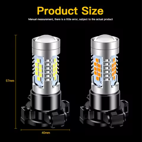 2pcs 30SMD PY24W 5200s 12190 White Yellow LED Bulbs Turn Signal Light Daytime Running Lamp For Audi 