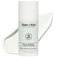 Beef Fat Sunscreen SPF 50 Contains Non-Nano Zinc Oxide-Natural Minerals, Coral Reef Safe Non-Toxic F